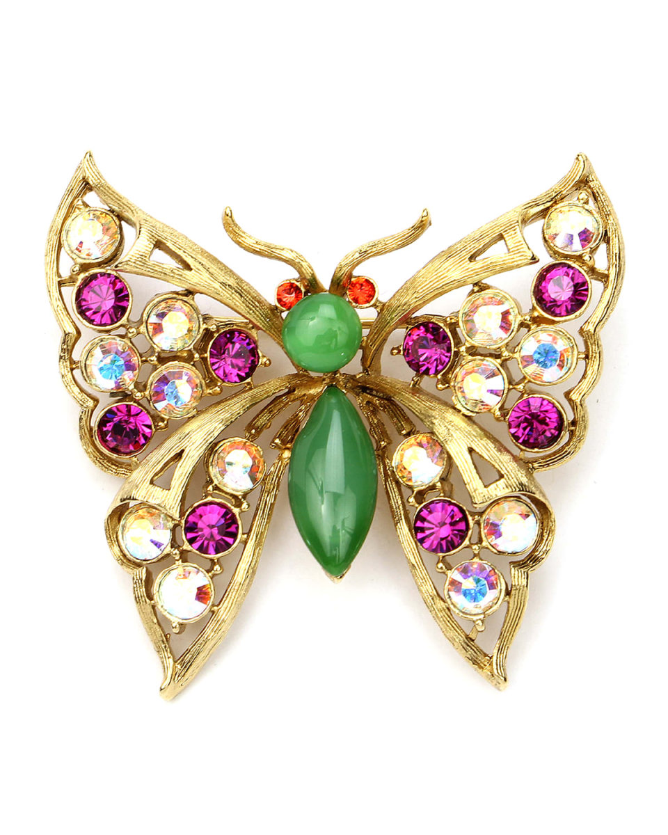 Crystal Butterfly Brooch